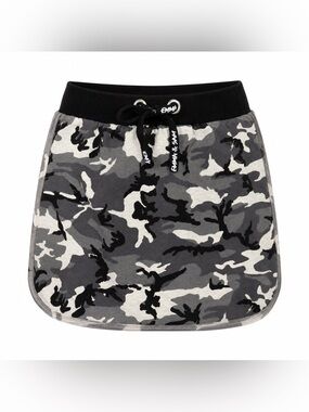 NWT Emma & Sam Black and Gray Camo Mini Skirt Size: M